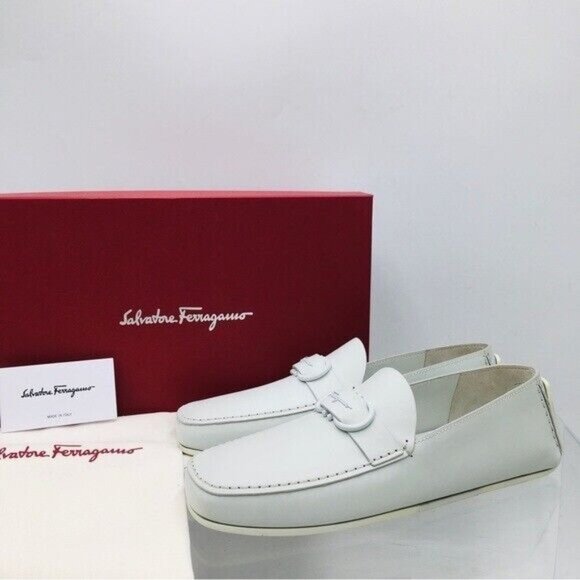 Salvatore Ferragamo PALINURO Astronaut Leather Loafer Driving Shoes Mens US 8.5 - Picture 1 of 14